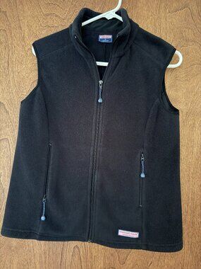 Vineyard Vines Women's Fleece Vest Black Full Zip
